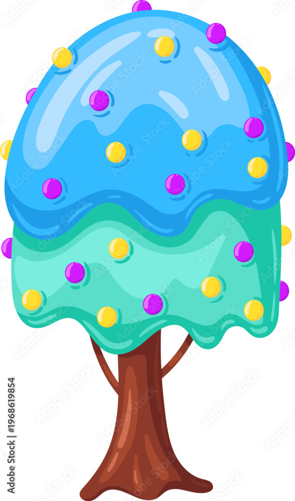 Fototapeta premium Fantasy candy tree with colorful sweet decoration