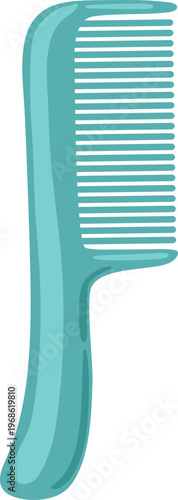 Teal plastic comb for daily hair grooming