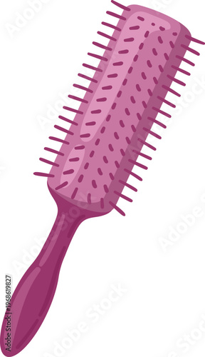 Pink paddle hairbrush for beauty and hair care