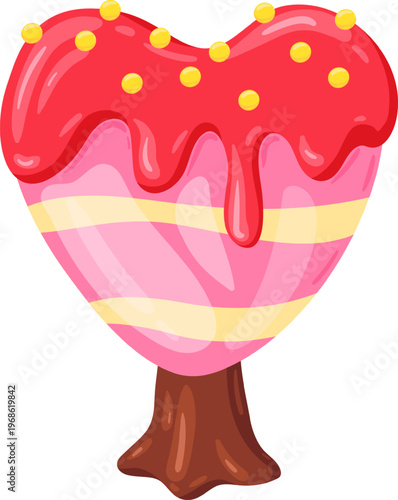 Sweet heart shaped candy tree with frosting