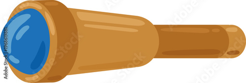 Brown spyglass illustrating discovery and distant vision