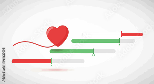 Heart Health Progress Bar and Vitality Concept