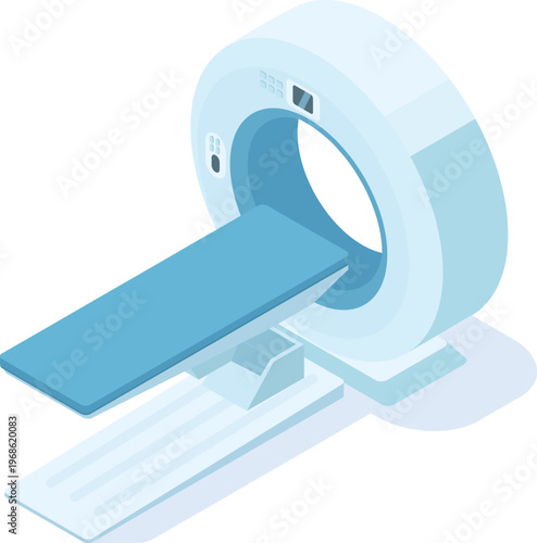CT scan machine in isometric diagnostic imaging