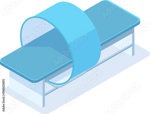 MRI machine isometric illustration analyzing medical imaging