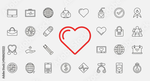 Heart Icon Collection: Love, Health, and Connection Symbols