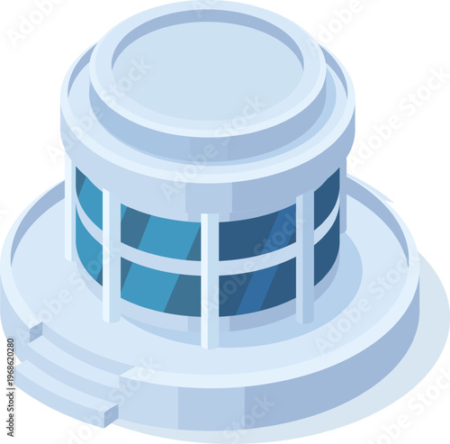 Modern building isometric icon representing architecture and urban scape