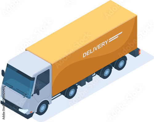 Delivery truck transporting cargo for shipping and freight services