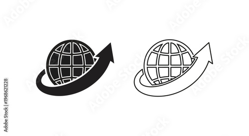 Earth Rotation Animation: Globe Spin Visuals for Education Vector