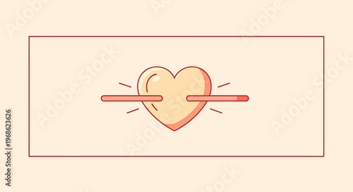 Heart pierced by arrows, love symbol concept, vector illustration, Valentine's day design