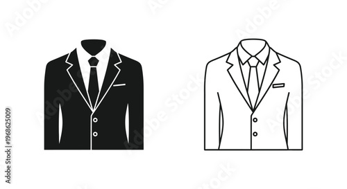 Elegant Men's Suit Designs: Formal Wear Outfits Vector