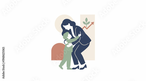 A loving mother embracing her child, celebrating the special bond on Mother's Day with a sense of growth and future prospects