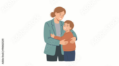 A heartwarming embrace illustrating the pure love between a mother and her son, perfect for celebrating Mothers Day and the special bond shared within family