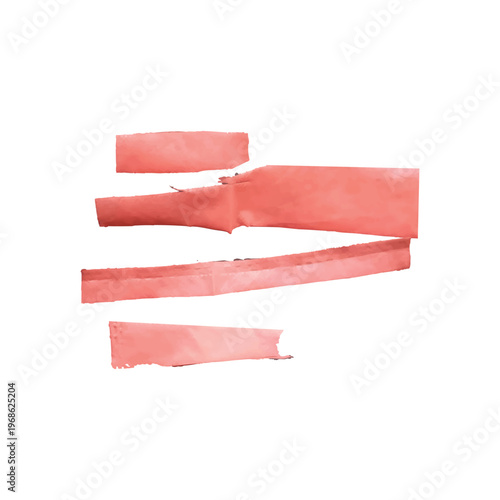 Red and yellow ribbon with red and white paper on white background art illustration design elements