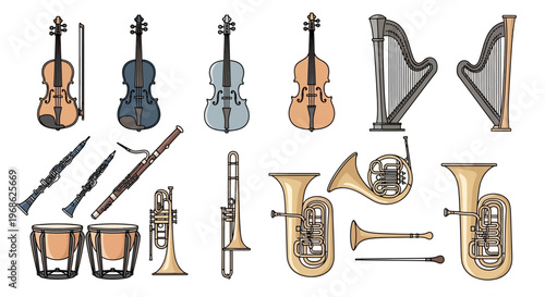 Musical Instruments Orchestra Band Variety.