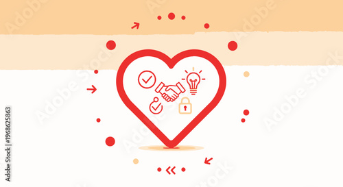 Heart Symbol of Trust, Partnership, and Innovation Icons
