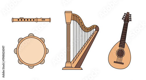 Musical instruments for music making ensemble.
