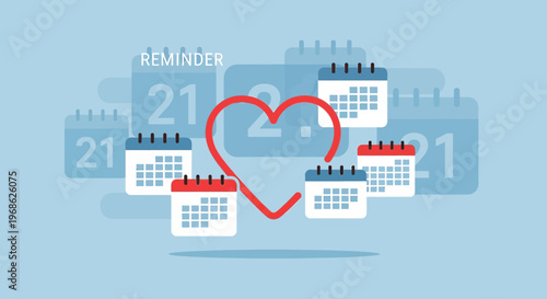 Heart Reminder Calendar - Love Date Mark Reminder