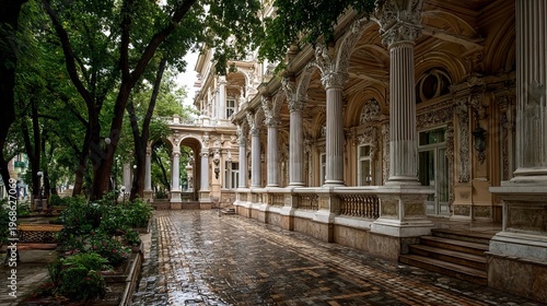 Colonnade stood in Odessa's old town on a dim summer day.