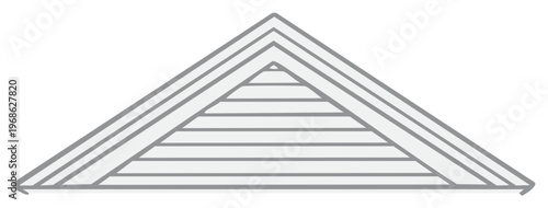 Architectural Gable Vent with Horizontal Siding Texture and Overlapping Layers