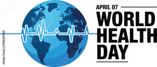 Healthy Beginnings, Hopeful Futures: World Health Day 7 April  theme. World health day campaign banner with mom and babyborn care illustration. Vector illustration