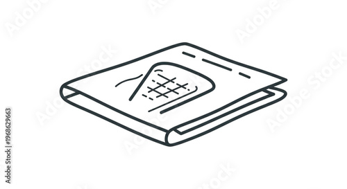 Minimalist vector line icon of a folded burial shroud or linen cloth, representing religious and historical funeral traditions.