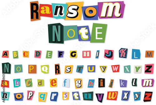 Hand cut newspaper alphabet and numeric characters for design vector