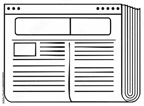 Stylized Newspaper Illustration Representing News and Information