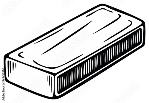 Illustration of a bar of soap, isolated on white background.