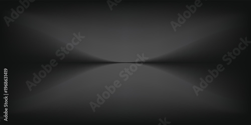 Limbo black background. Abstract dark gradient backdrop. Color wall of studio, room, stand for product display or photo. Modern banner with empty place for advertising text. Eps 10