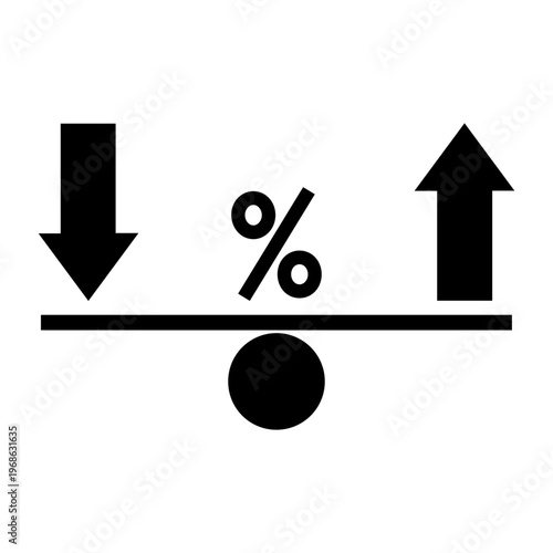 Bild auf Leinwand Percentage Change Indicator