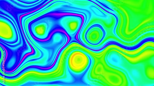 Abstract Neon Green Background Animated Liquid Wave Fluid Glow Flowing Ripple Motion
