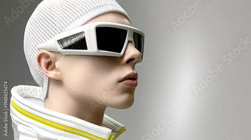 Minimalistische Portraits eines jungen Mannes mit kurzem Haar und neutralem Ausdruck. Klare Beleuchtung, Fokus auf Gesicht, Hautstruktur und reduzierte, moderne Ästhetik.