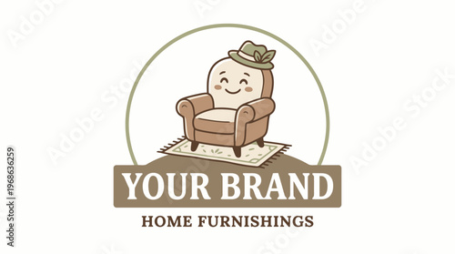 A cartoon chair with a hat on it.