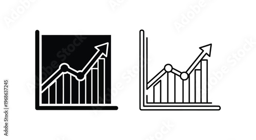 Stock Market Trends: Growth Charts for Investors Vector