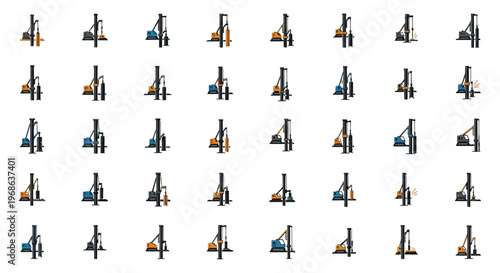 Collection of various abstract musical instrument icons.