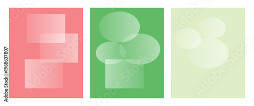 Set of color gradient round shapes. Futuristic abstract backgrounds with light soft colored spheres for creative graphic design. Vector illustration.