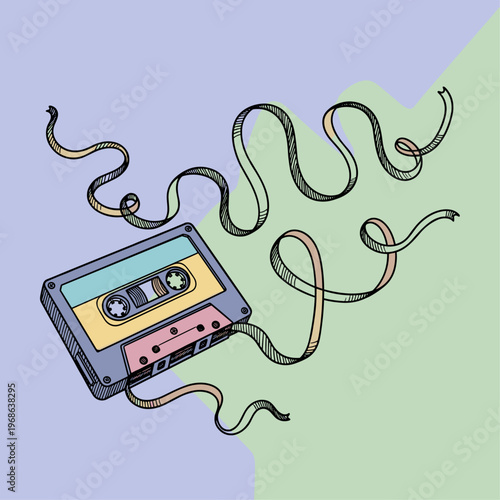 Retro Cassette Tape Music Player.