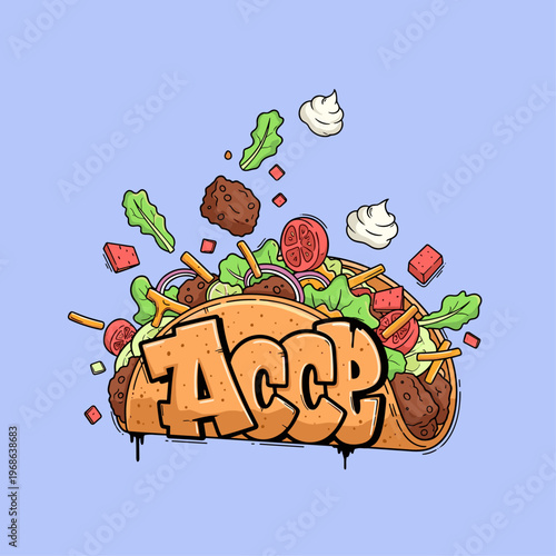 Tasty food with fresh vegetables.