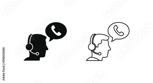 Customer Support Communication: Call Center Solutions Vector