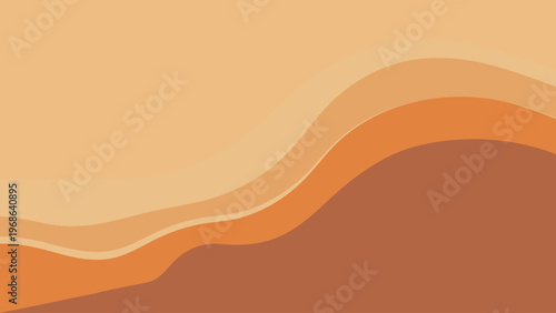 Abstract flat vector background with wavy organic shapes. Minimalist tactile design in warm earth tones for modern banner, landing page, corporate branding, and creative presentation.