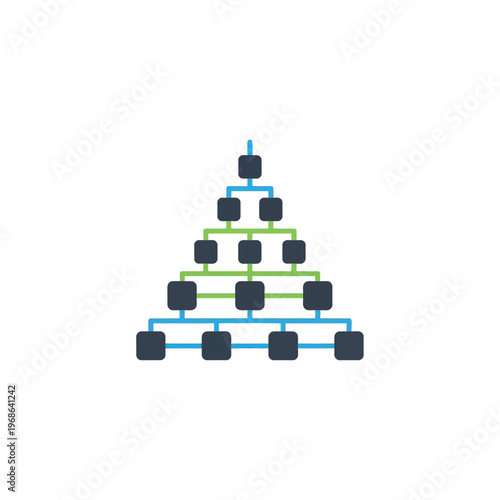 A hierarchical organizational chart diagram.