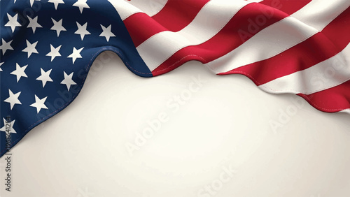 American flag, USA flag, patriotic symbol, vector illustration, red white blue colors