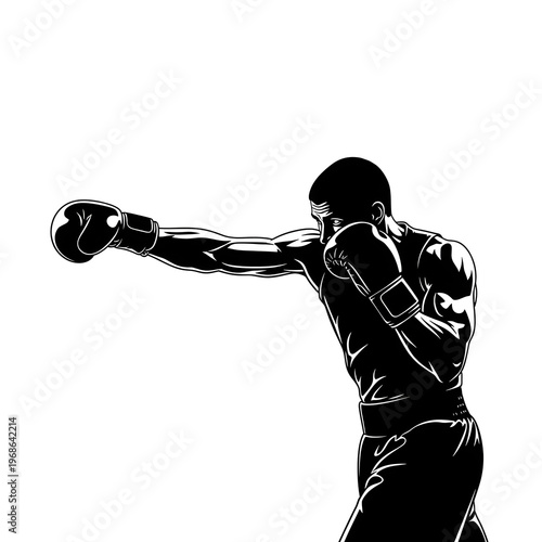 silhouette of a boxer