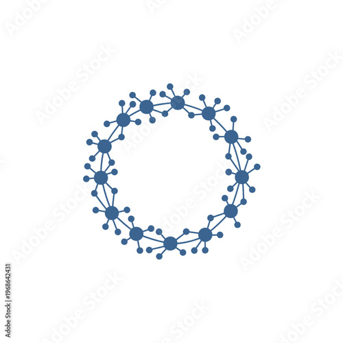 Molecular structure in a circular pattern.