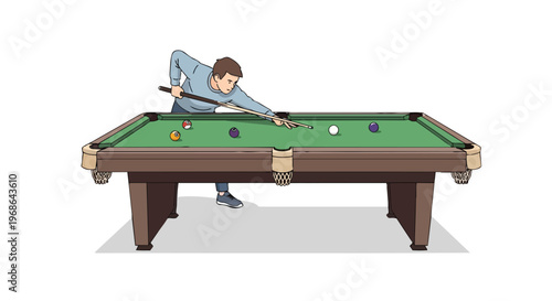 Man playing billiards on a professional pool table