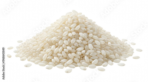 Foto Mound of Dry White Short Grain Rice Grains