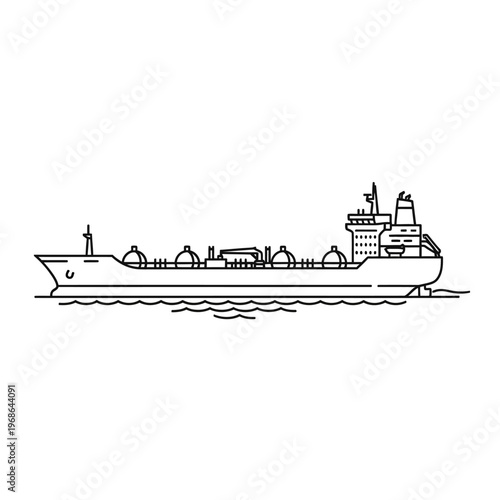 Large Chemical Tanker Cargo Ship Side Profile.