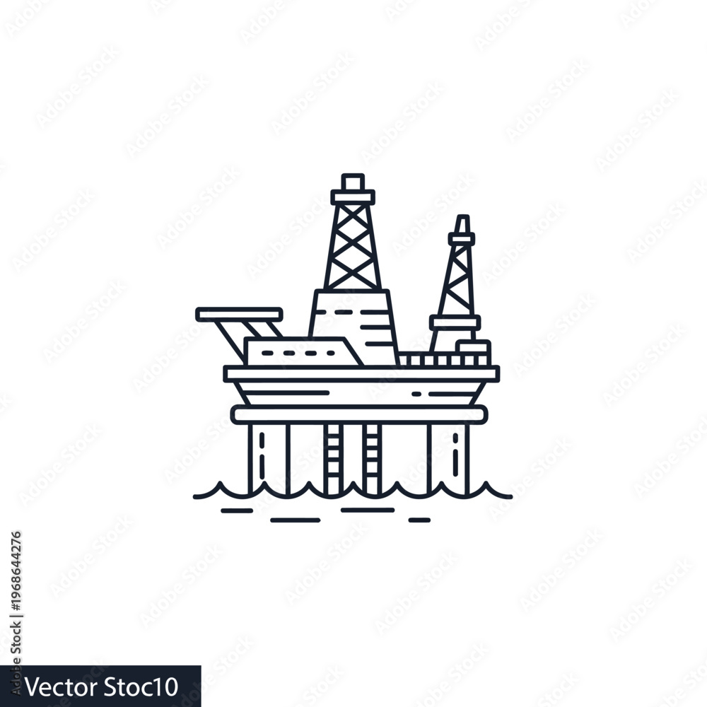 Obraz premium Offshore Oil Rig Platform Structure 1.