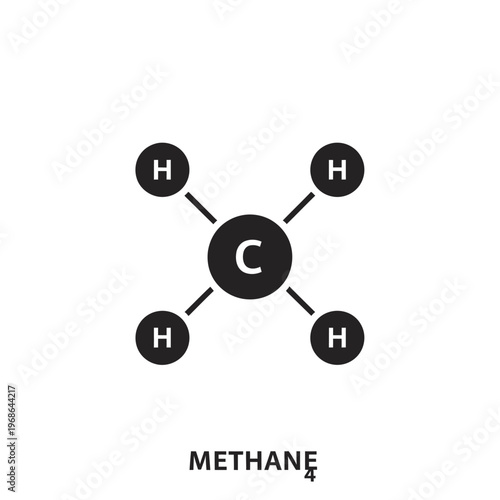 Methane molecule structural model with hydrogen atoms.