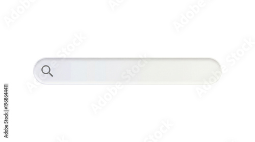 Minimalist Search Bar Icon with Magnifying Glass Symbol for Web Design and Information Discovery isolated on transparent background